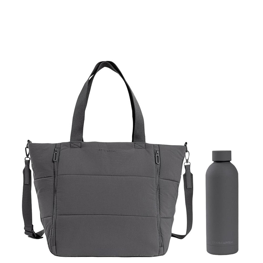 Kit Tote Bag Onna Laptop 15" + Termo Cool Capital Gris