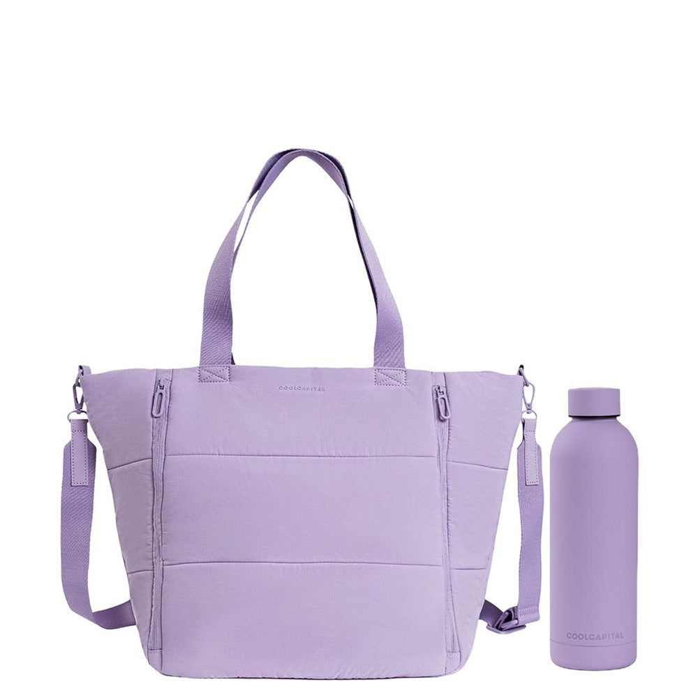 Combo Tote Bag Onna Laptop 15" + Termo Cool Capital Lila