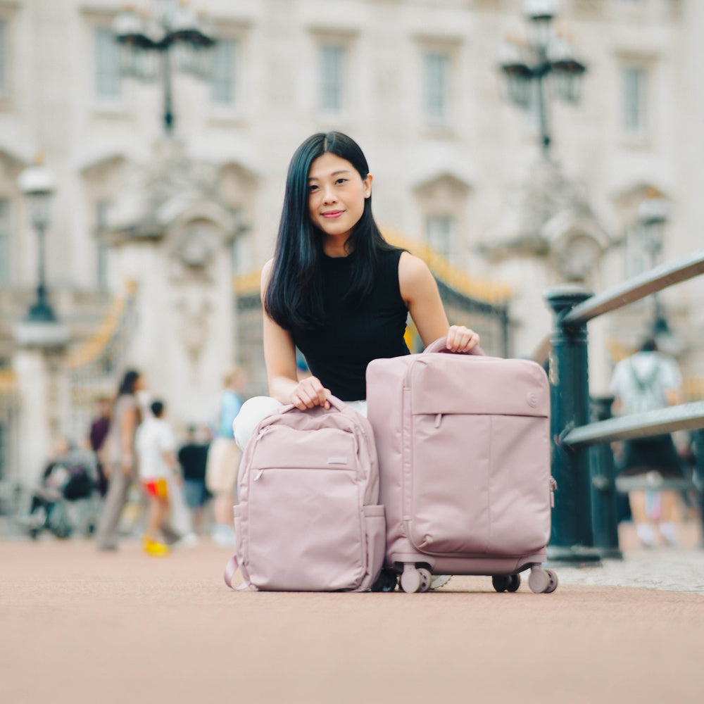 MALETA CARRY ON + MOCHILA DOTT Equipaje Cabina Viajes Cool Capital Rosa