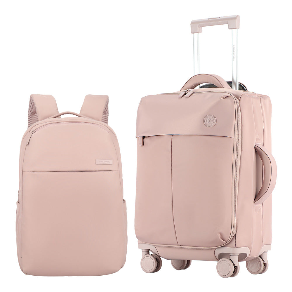 MALETA CARRY ON + MOCHILA DOTT Equipaje Cabina Viajes Cool Capital Rosa